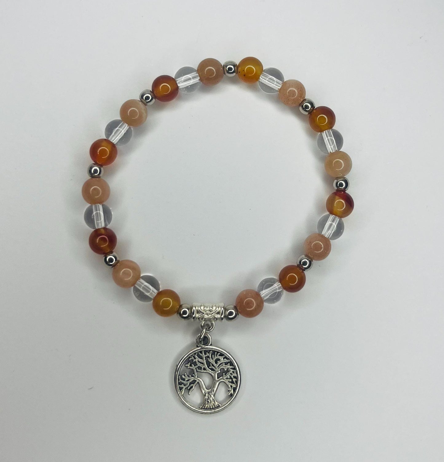 Angel of Creativity Crystal Bracelet - Carnelian, Clear Quartz & Sunstone