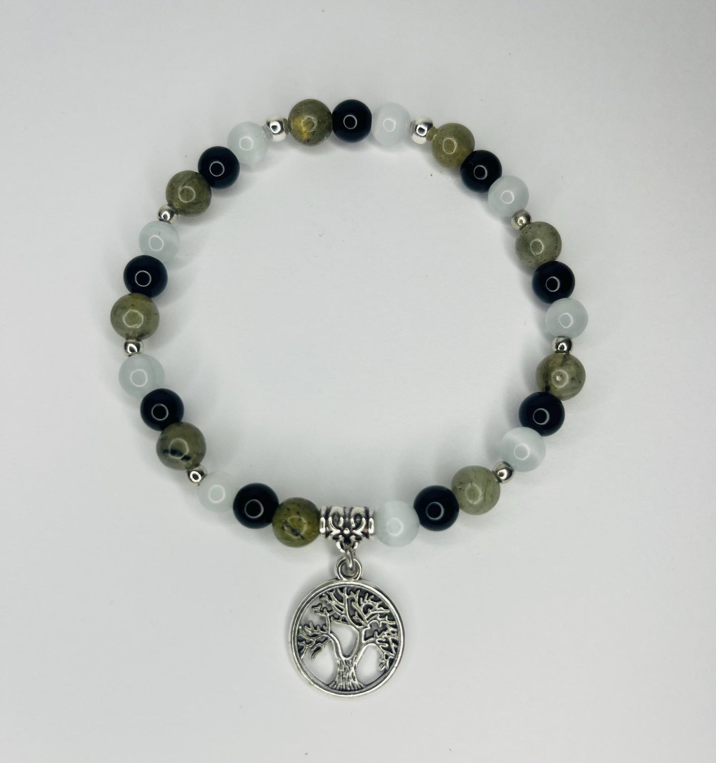 Angel of Transformation Crystal Bracelet - Labradorite, Obsidian & Moonstone