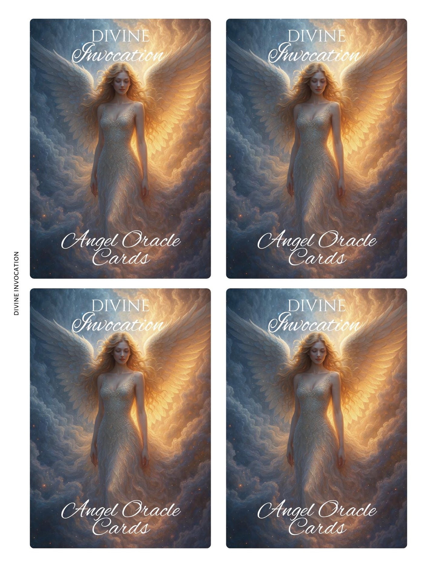 Printable Angel Oracle Cards, 44 card digital download, Divine guidance cards, affirmations.