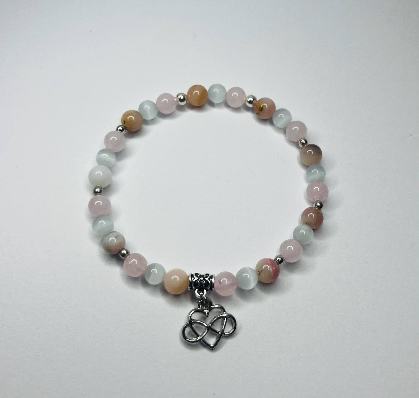 Angel of Kindness Crystal Bracelet - Rose Quartz, Pink Opal & Moonstone