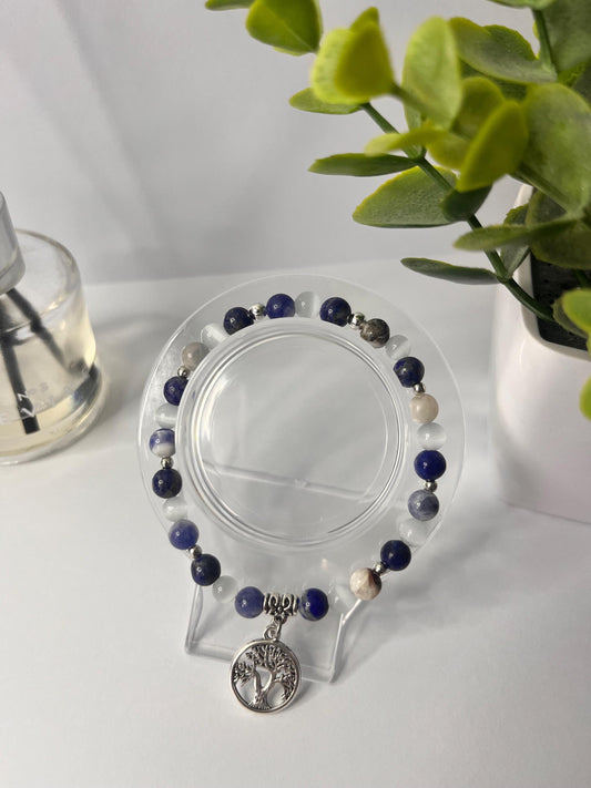 Angel of Intuition Crystal Bracelet - Lapis Lazuli, Sodalite & Moonstone