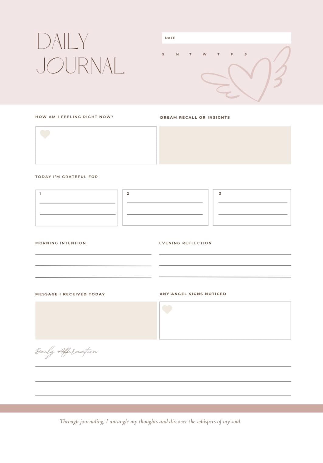 A5 Divine Journal - Guided Reflection & Gratitude Notebook - Physical Spiritual Writing Journal