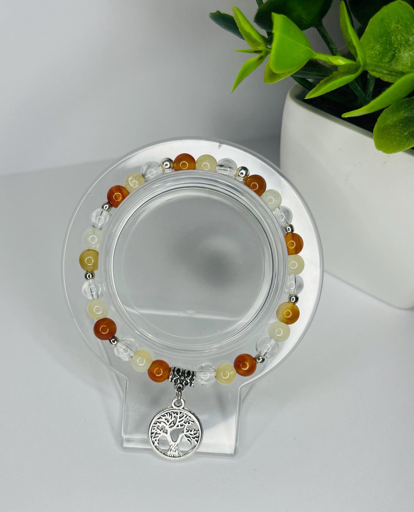 Angel of Manifestation Crystal Bracelet - Citrine, Carnelian & Clear Quartz