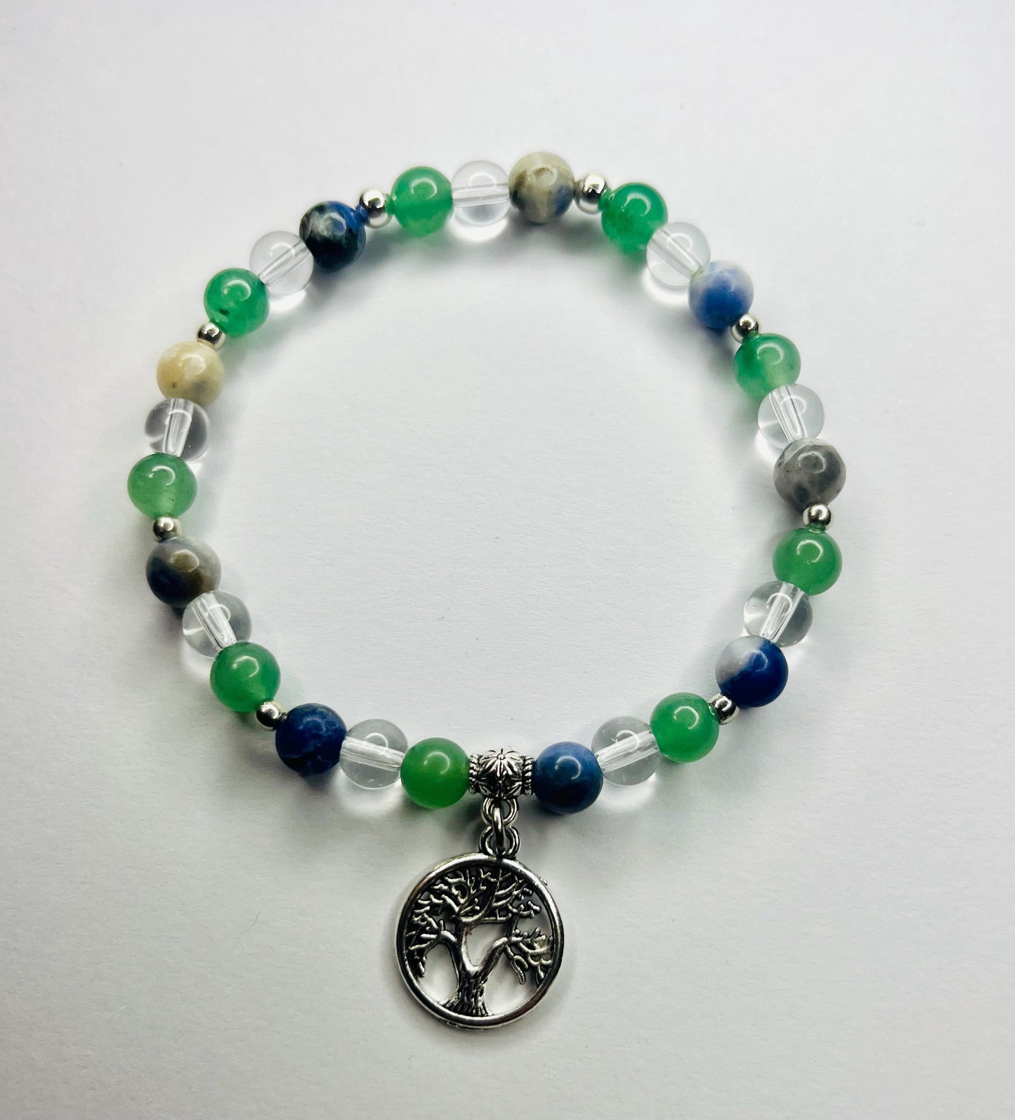 Angel of Priorities Crystal Bracelet - Sodalite, Green Aventurine & Clear Quartz