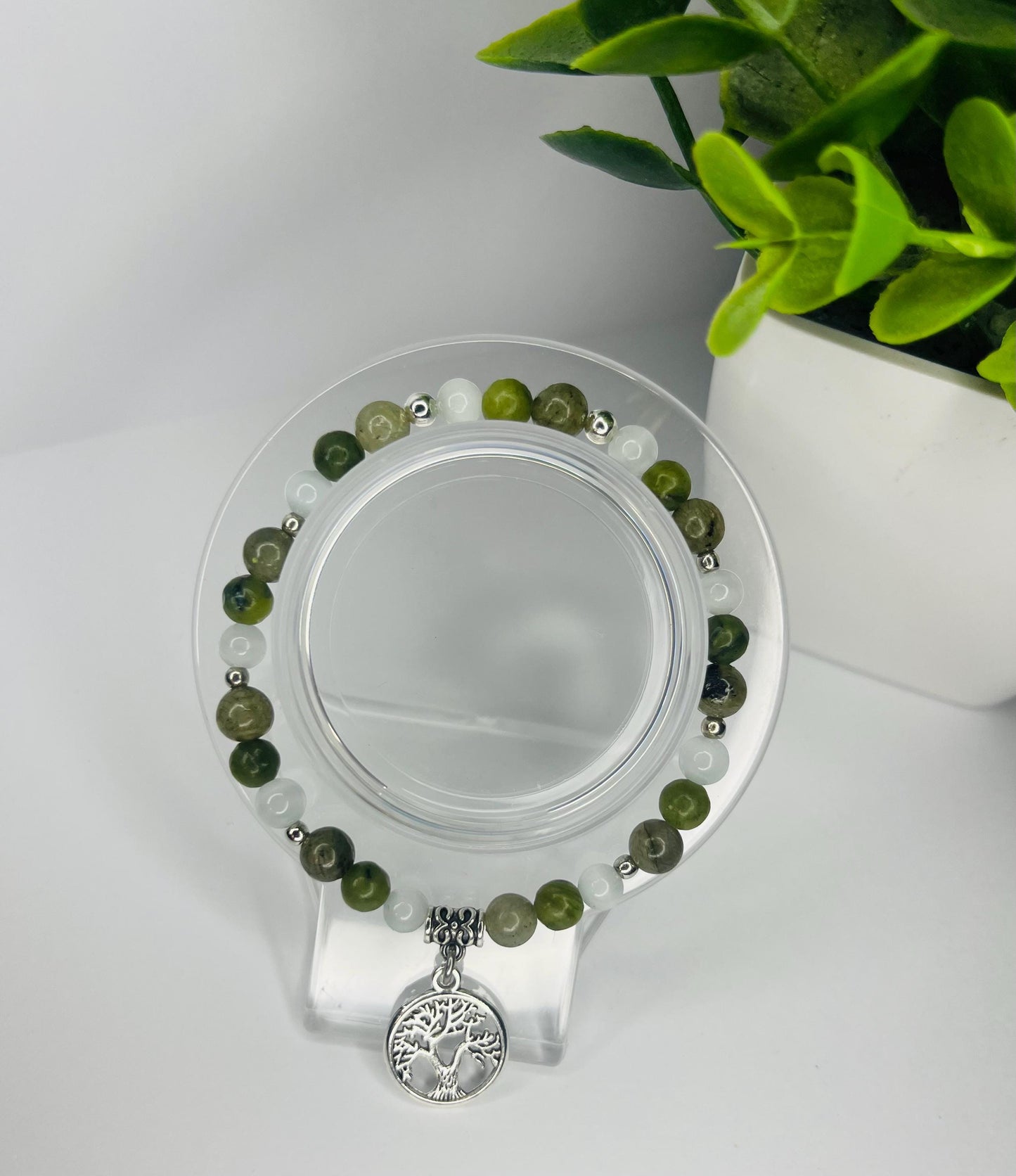 Angel of Growth Crystal Bracelet - Labradorite, Jade & Moonstone