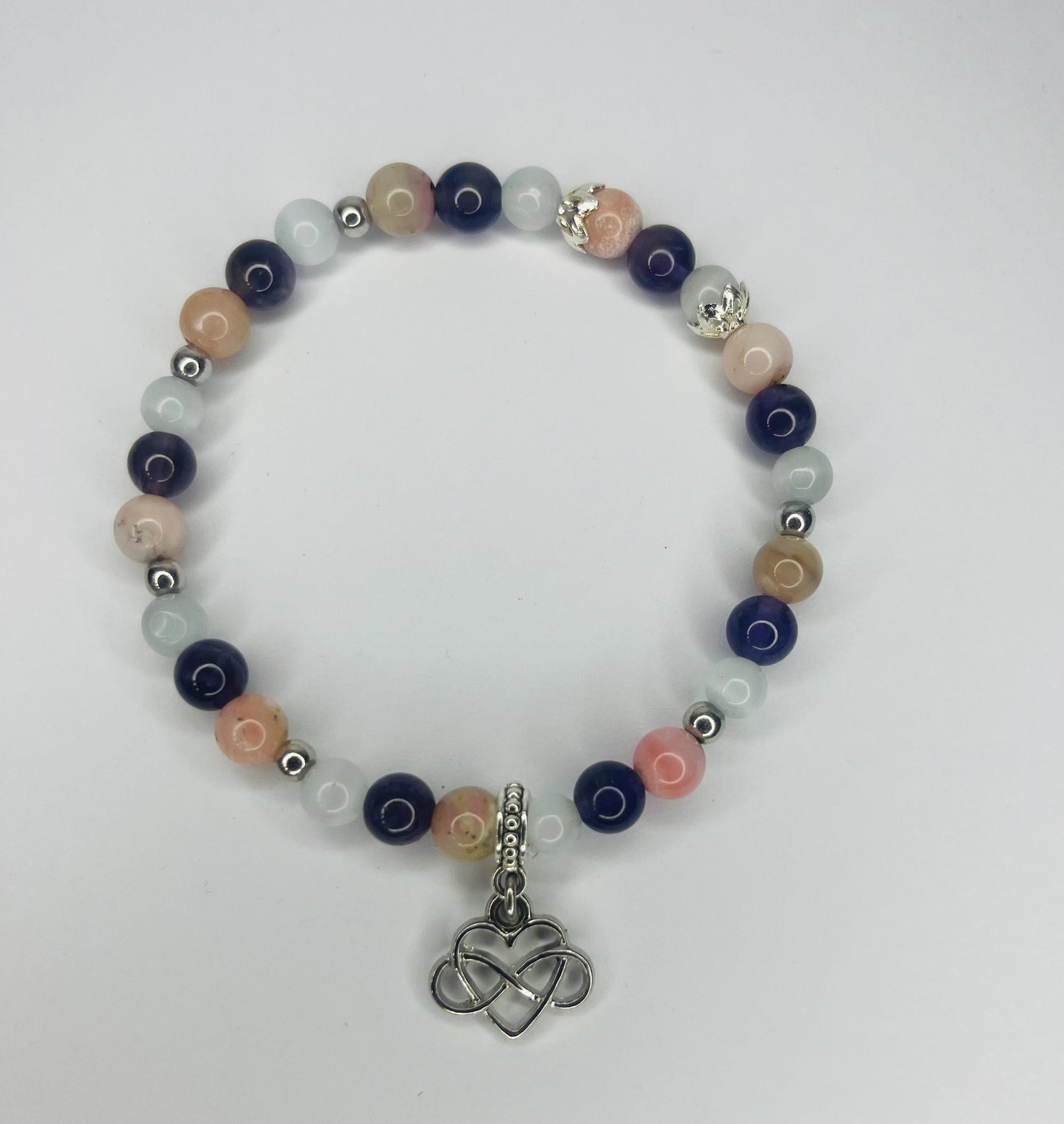 Angel of Acceptance Crystal Bracelet - Pink Opal, Amethyst & Moonstone