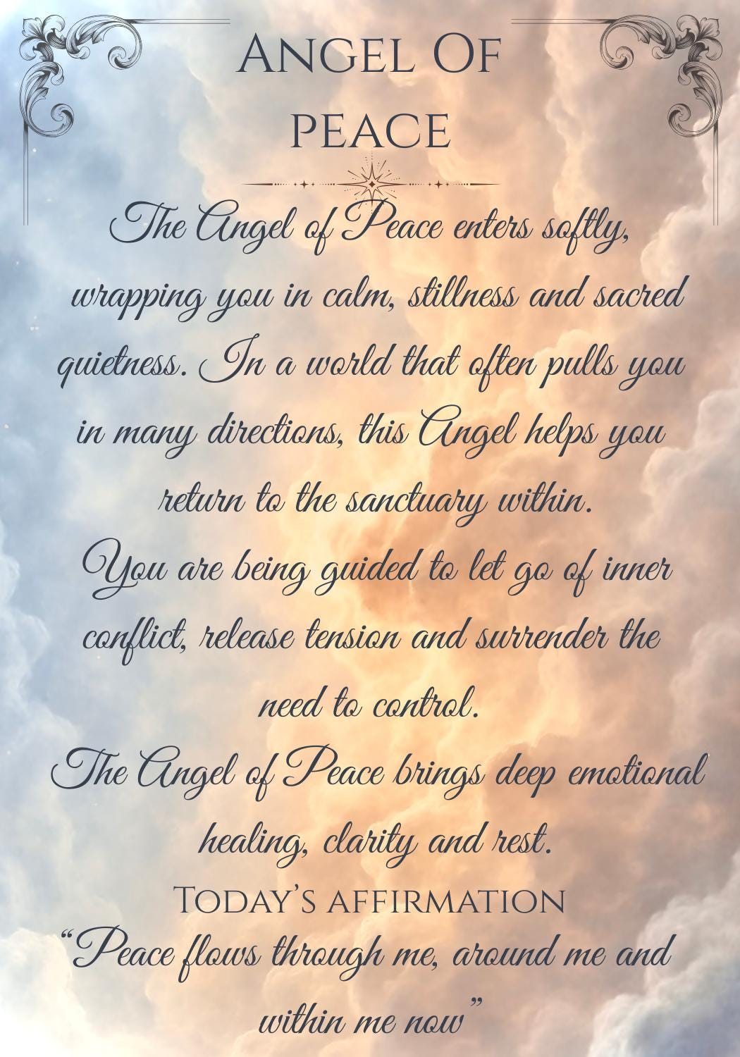 Printable Angel Oracle Cards, 44 card digital download, Divine guidance cards, affirmations.