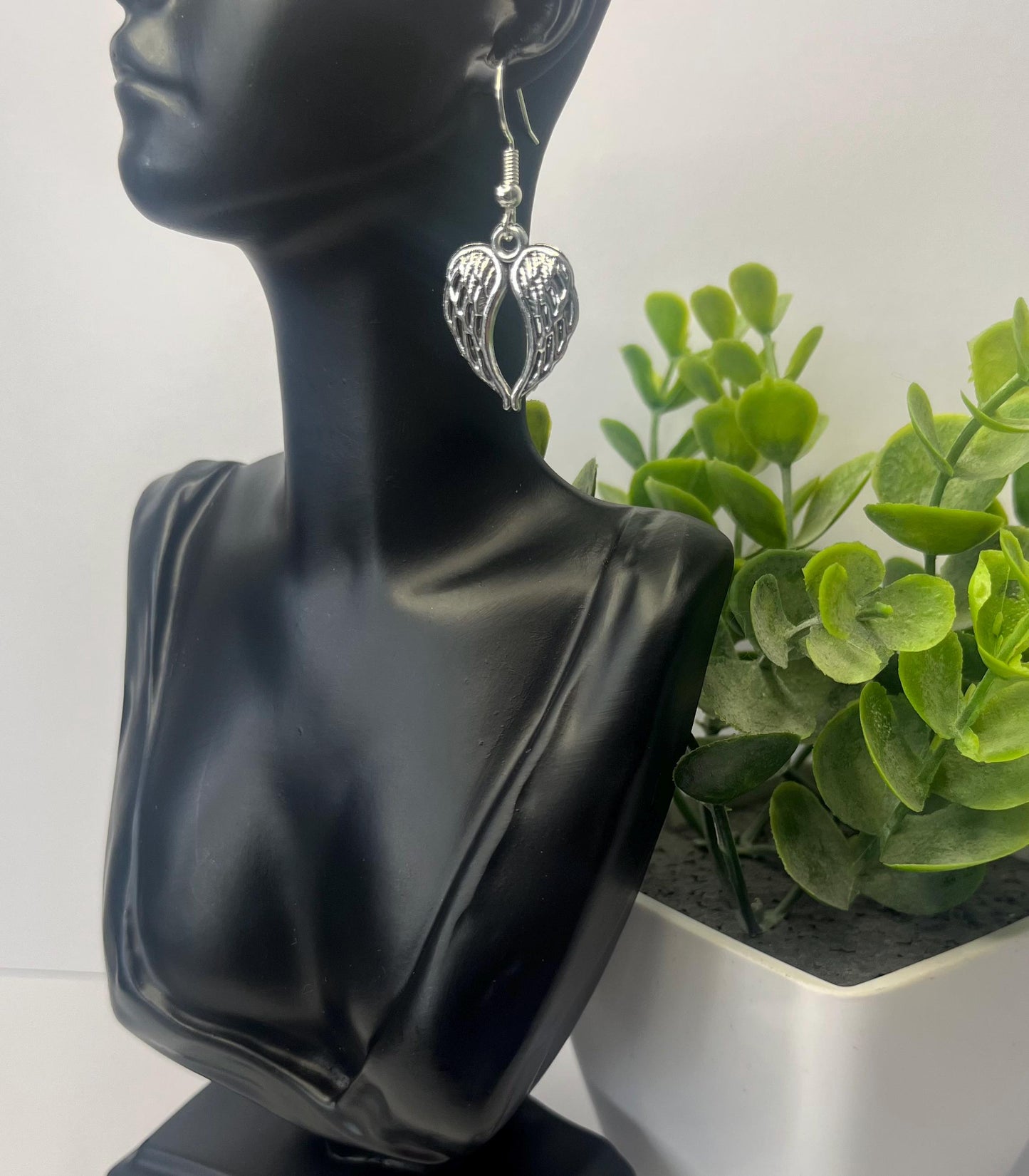 Angel Wing Dangle Earrings - Silver Spiritual Jewellery