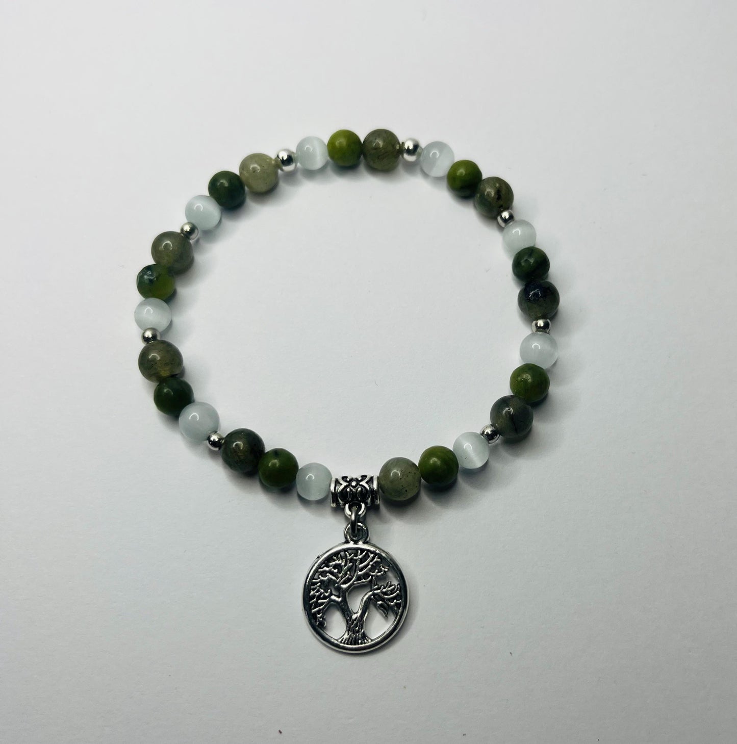 Angel of Growth Crystal Bracelet - Labradorite, Jade & Moonstone