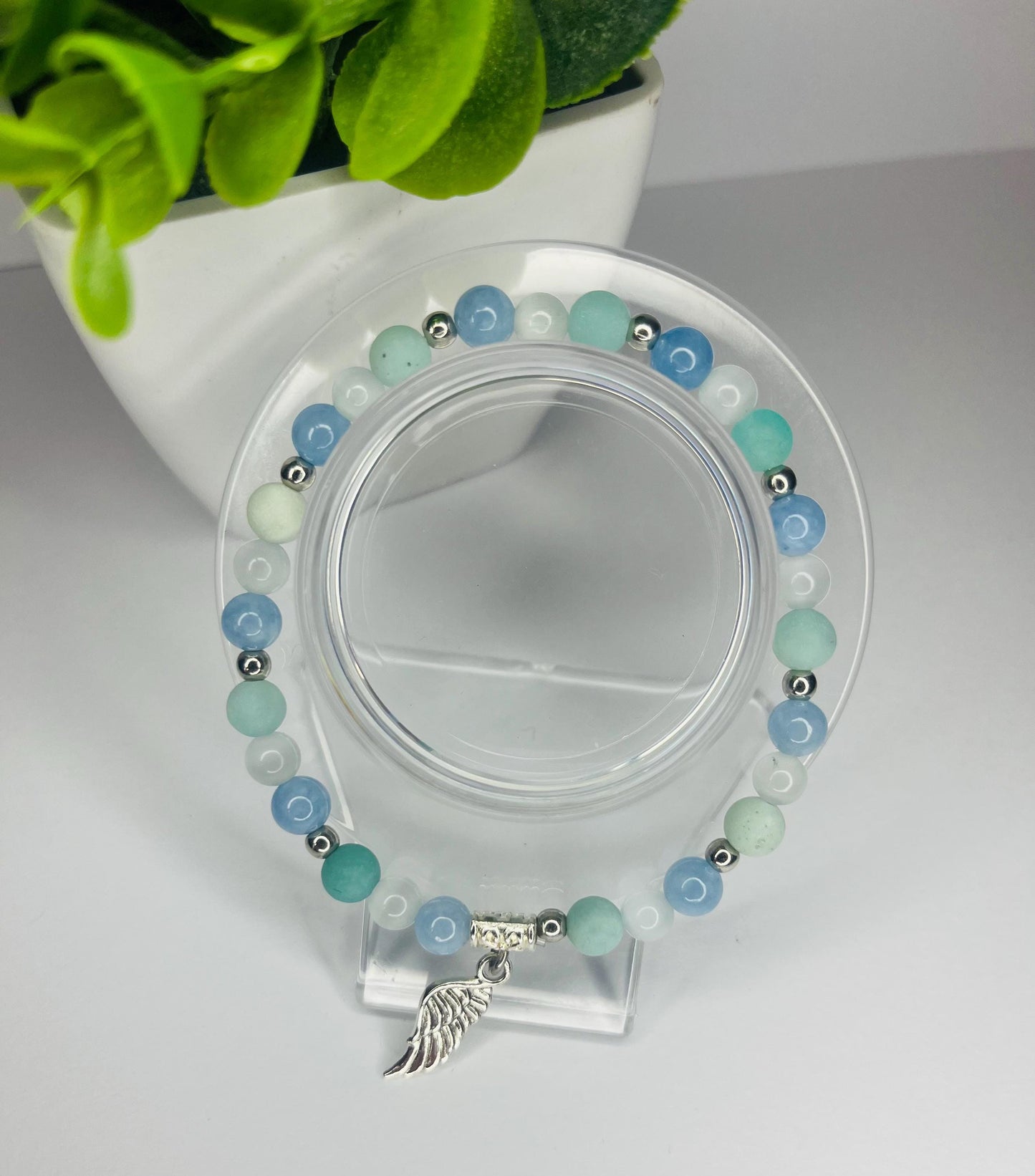 Angel of Hope Crystal Bracelet - Amazonite, Aquamarine & Moonstone