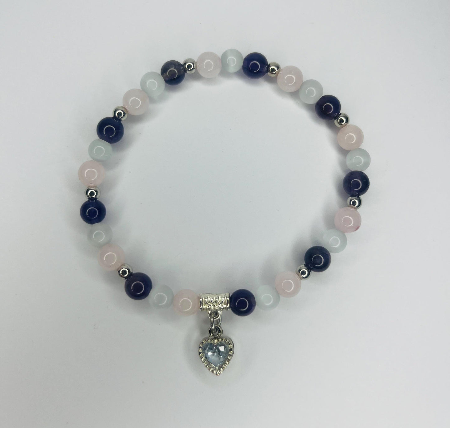 Angel of Love Crystal Bracelet - Amethyst, Rose Quartz & Moonstone