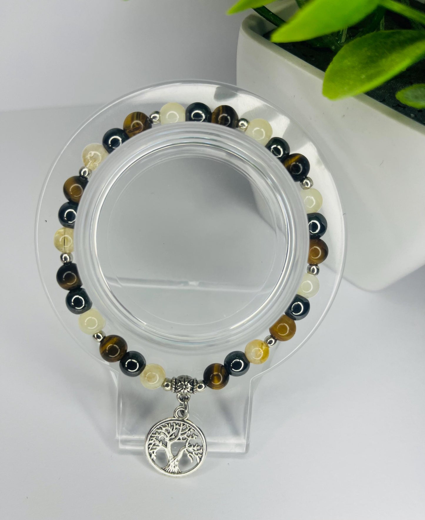 Angel of Career Crystal Bracelet - Tiger's Eye, Citrine & Hematite