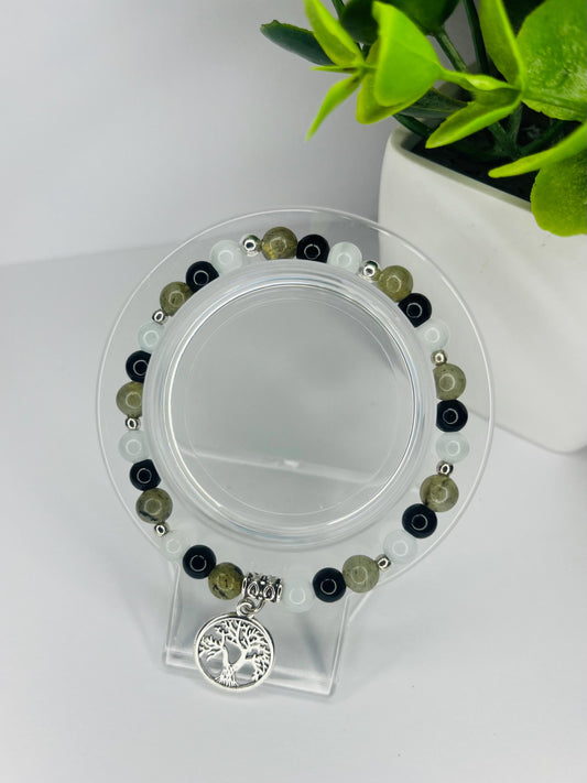 Angel of Transformation Crystal Bracelet - Labradorite, Obsidian & Moonstone