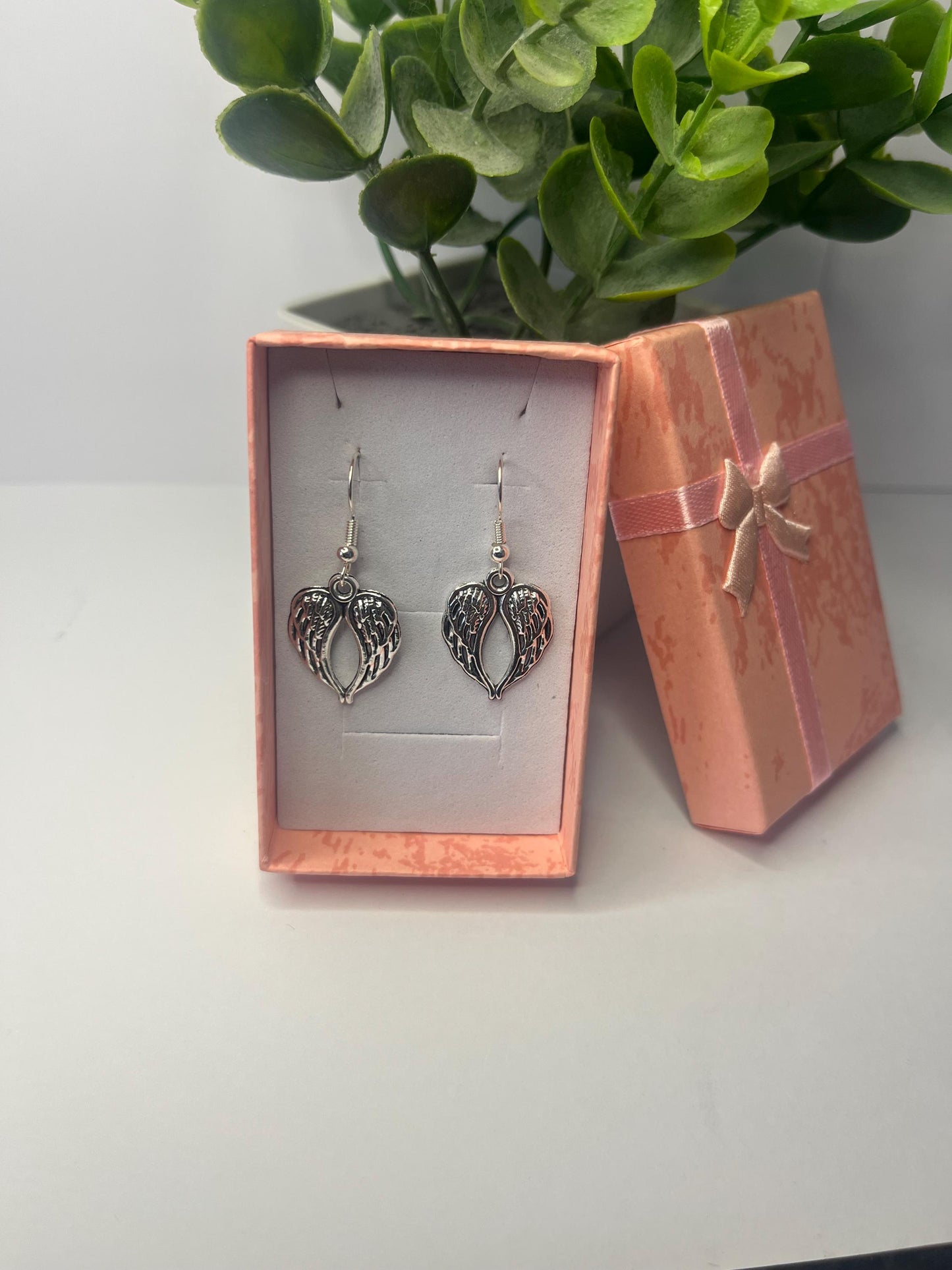 Angel Wing Dangle Earrings - Silver Spiritual Jewellery