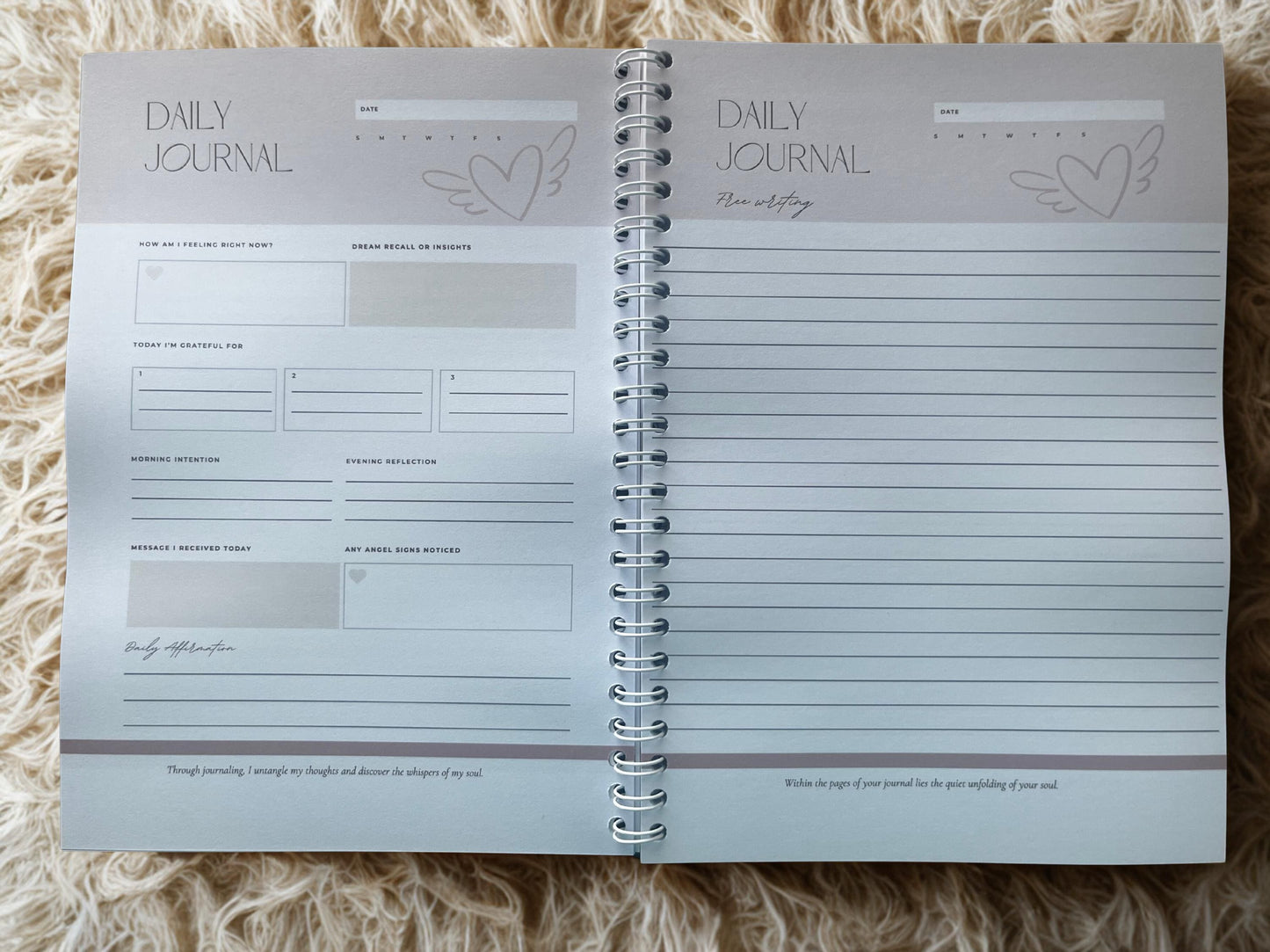 A5 Divine Journal - Guided Reflection & Gratitude Notebook - Physical Spiritual Writing Journal