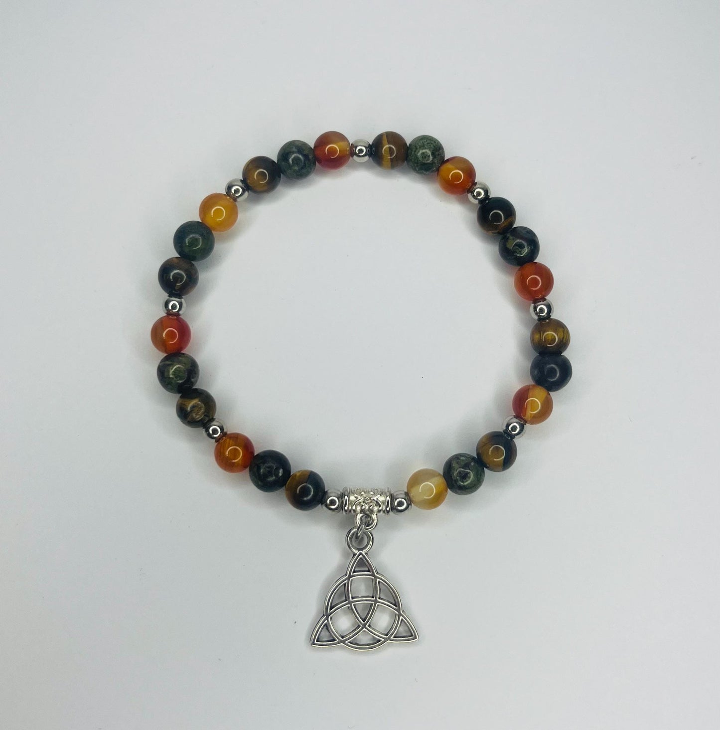 Angel of Perseverance Crystal Bracelet - Bloodstone, Tiger's Eye & Carnelian