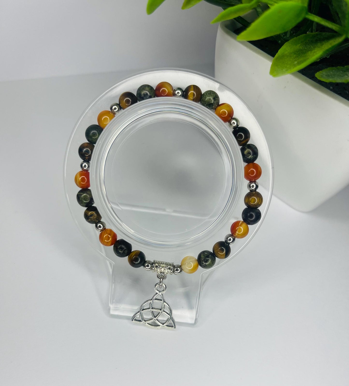Angel of Perseverance Crystal Bracelet - Bloodstone, Tiger's Eye & Carnelian