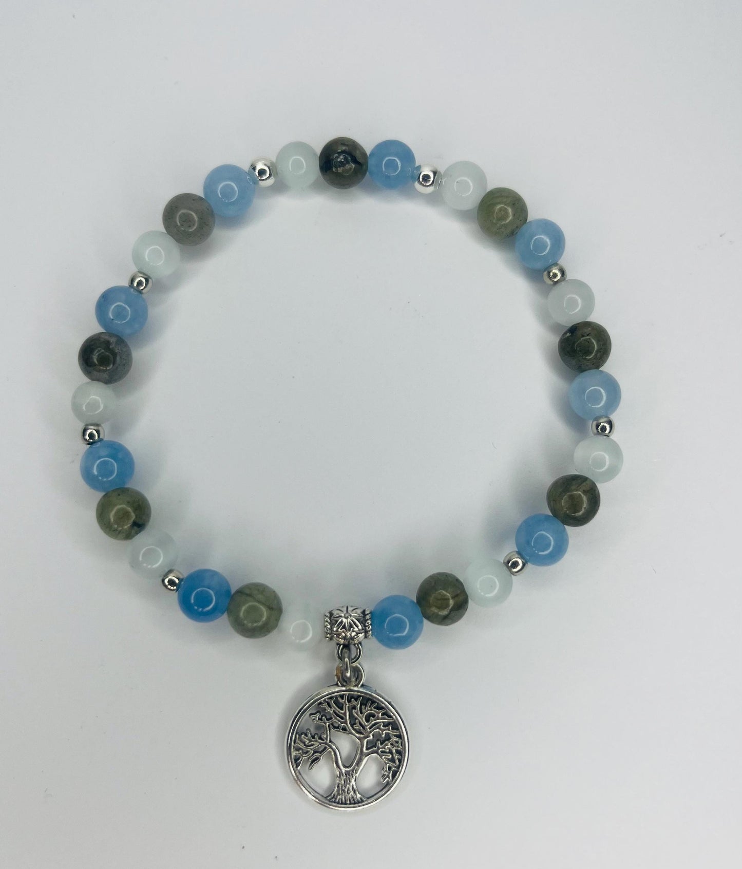 Angel of Reflection Crystal Bracelet - Aquamarine, Labradorite & Moonstone