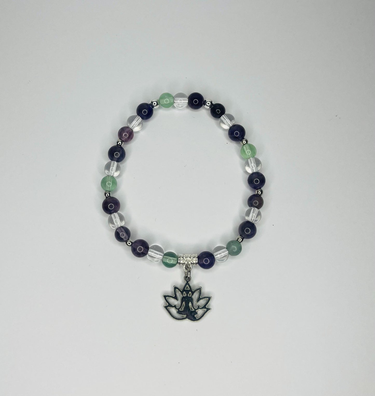 Angel of Mindset Crystal Bracelet - Fluorite, Amethyst & Clear Quartz