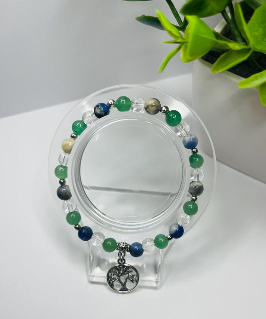 Angel of Priorities Crystal Bracelet - Sodalite, Green Aventurine & Clear Quartz
