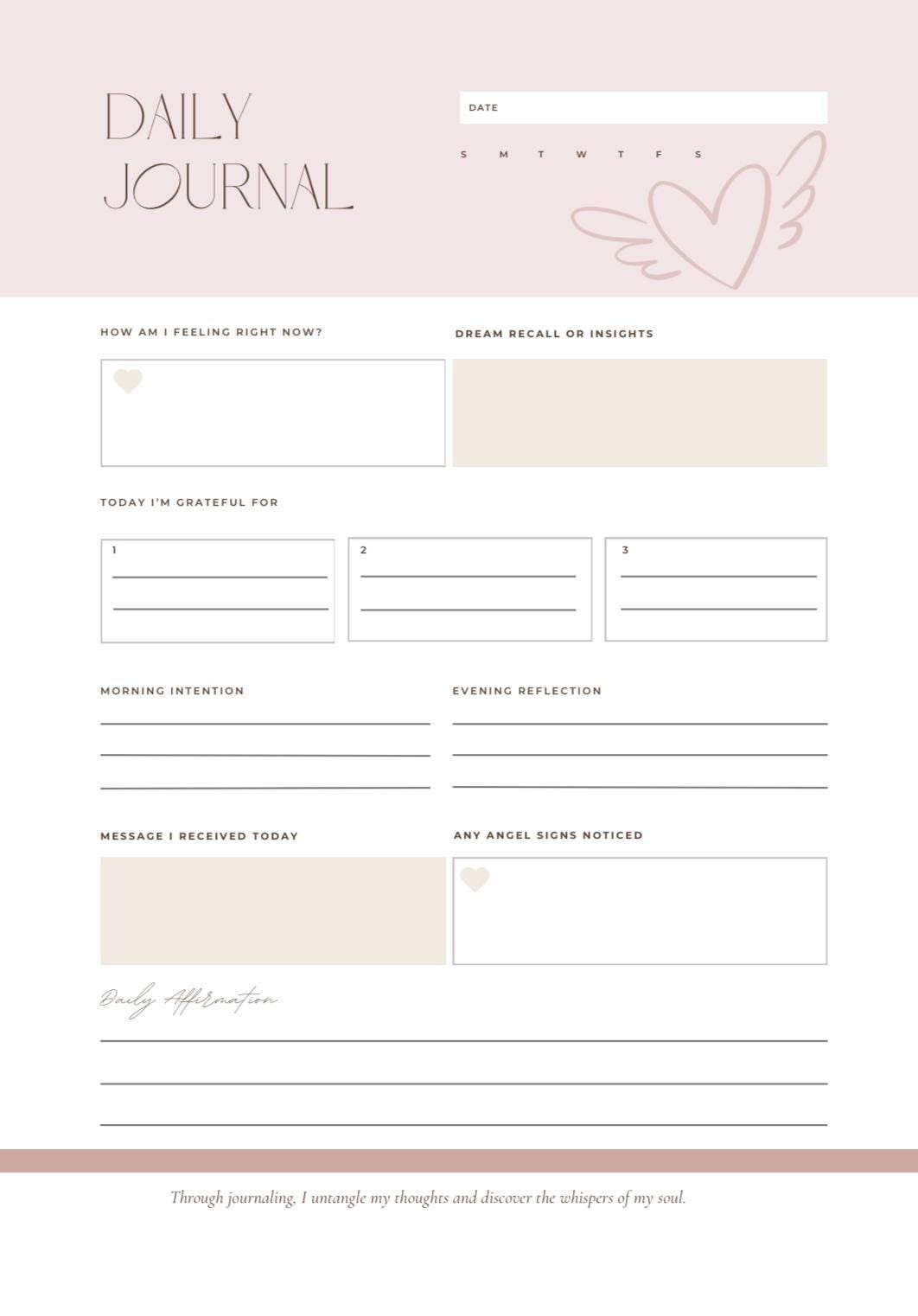 Divine Daily Journal – Angelic Guidance & Gratitude Practice (A5 PDF)