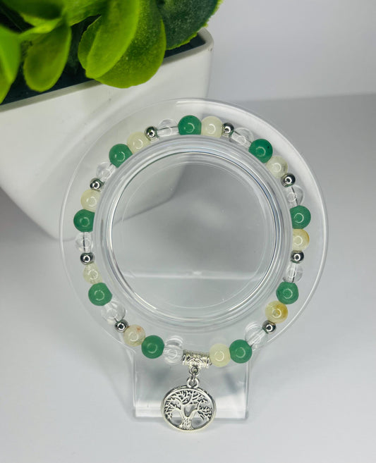 Angel of Abundance Crystal Bracelet - Citrine, Green Aventurine & Clear Quartz