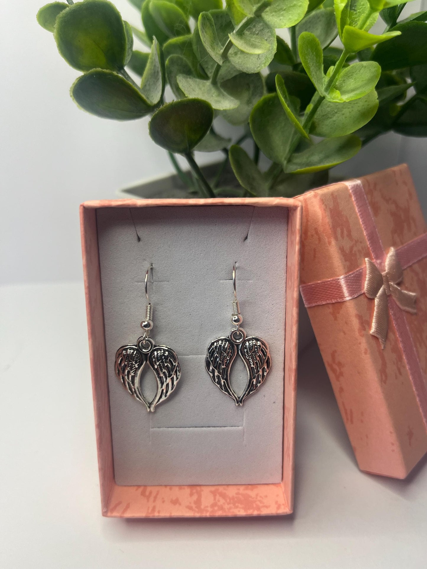 Angel Wing Dangle Earrings - Silver Spiritual Jewellery