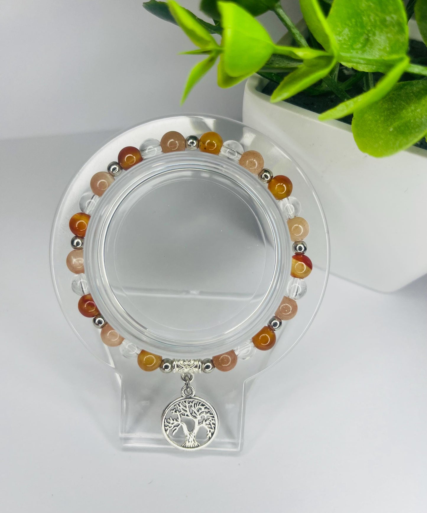 Angel of Creativity Crystal Bracelet - Carnelian, Clear Quartz & Sunstone