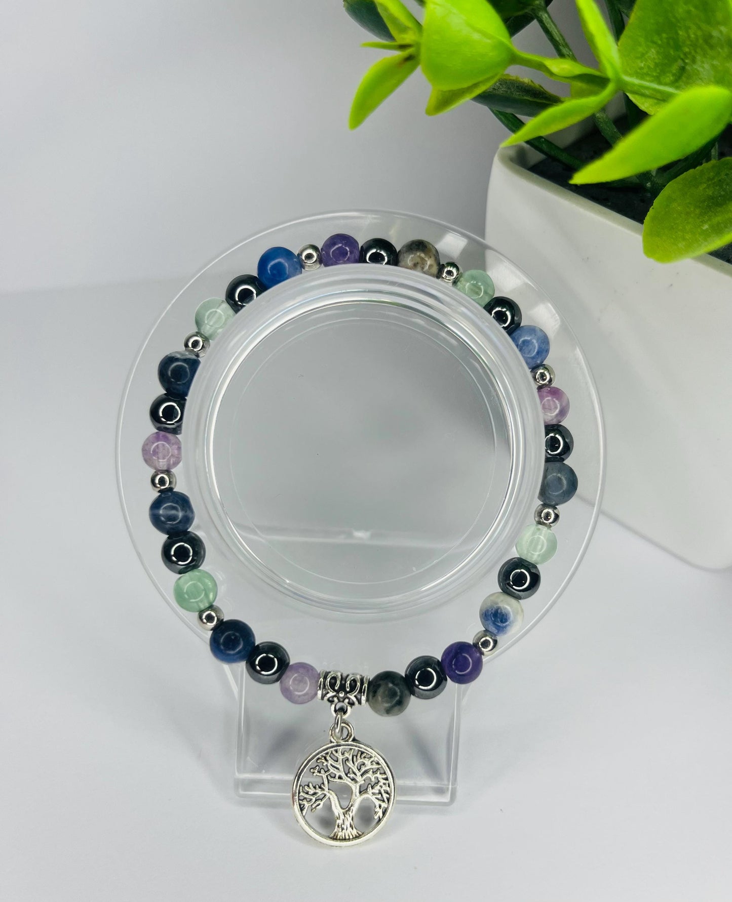 Angel of Distractions Crystal Bracelet - Fluorite, Hematite & Sodalite