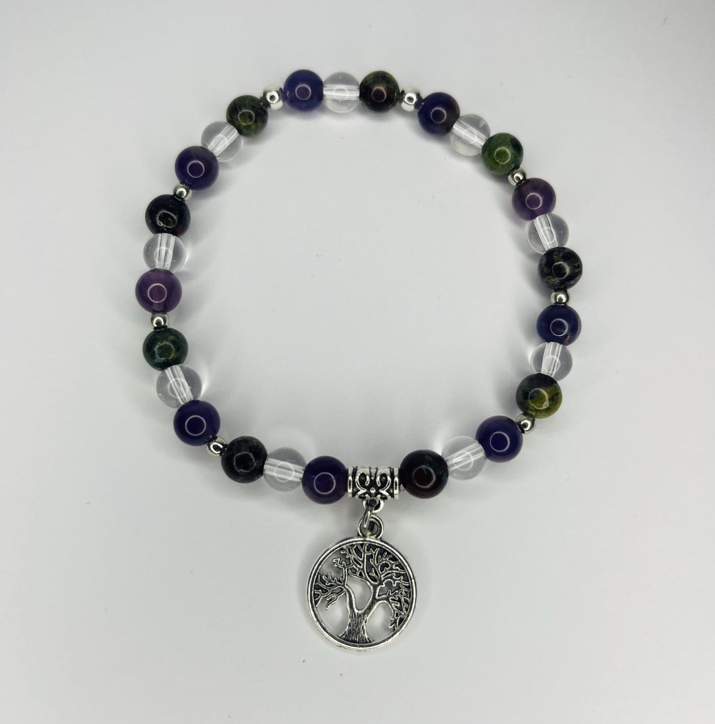 Angel of Detox Crystal Bracelet - Bloodstone, Clear Quartz & Amethyst