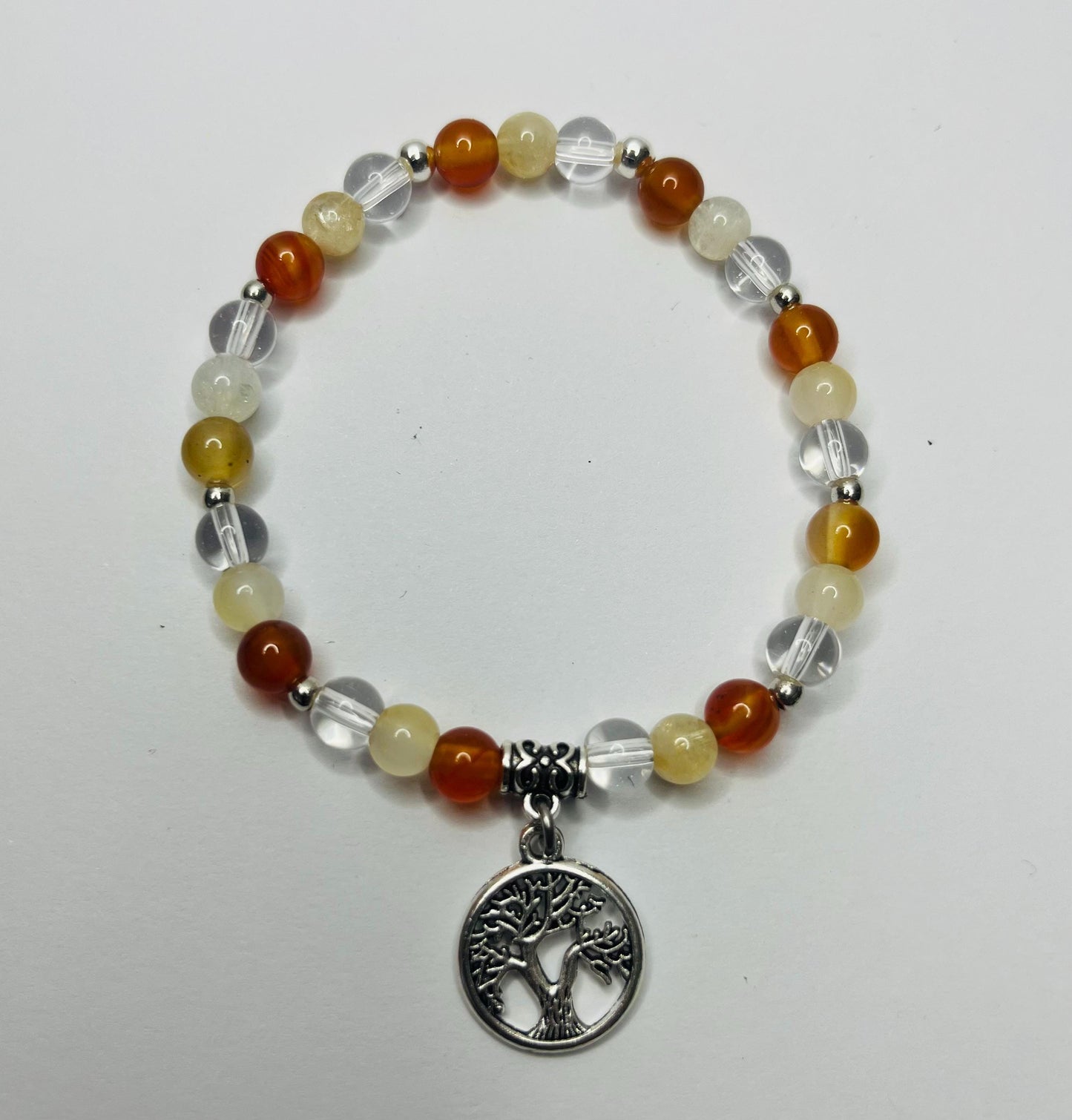 Angel of Manifestation Crystal Bracelet - Citrine, Carnelian & Clear Quartz