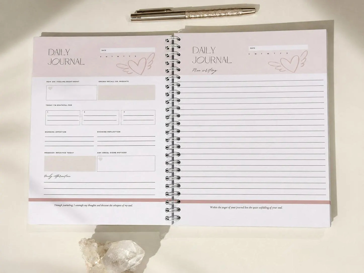 A5 Divine Journal - Guided Reflection & Gratitude Notebook - Physical Spiritual Writing Journal