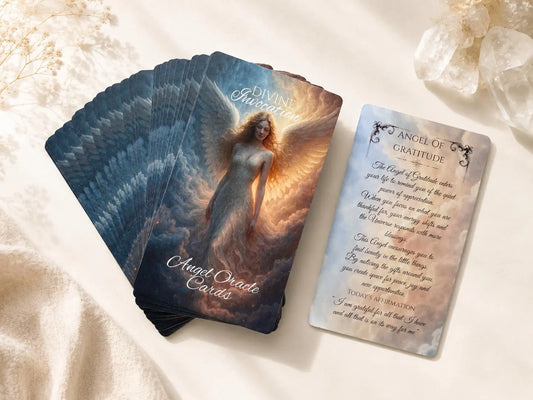 Printable Angel Oracle Cards, 44 card digital download, Divine guidance cards, affirmations.