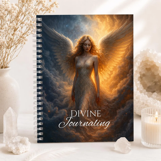 A5 Divine Journal - Guided Reflection & Gratitude Notebook - Physical Spiritual Writing Journal